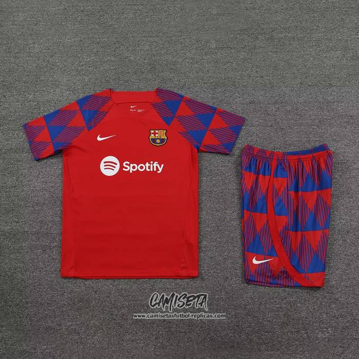 Chandal del Barcelona 2023-2024 Manga Corta Rojo - Pantalon Corto